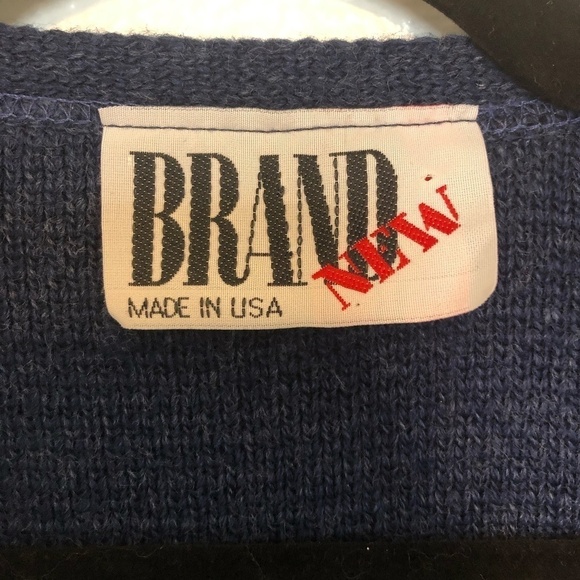 VINTAGE BRAND NEW Sweater Vest WOMEN'S 10 Blue Coastal Grandma Made in USA KNIT - Picture 5 of 10